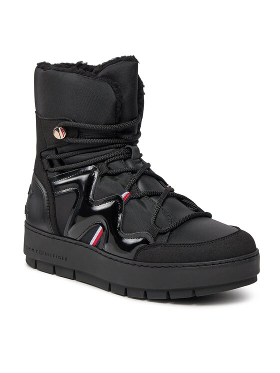 Tommy Hilfiger Tommy Hilfiger Μπότες Χιονιού Patent Snowboot FW0FW07852 Μαύρο