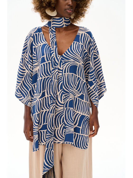 blue shadow blue shadow Bluzka Sally Niebieski Regular Fit