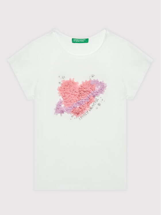 United Colors Of Benetton Tricou 3I1XG101W Alb Regular Fit
