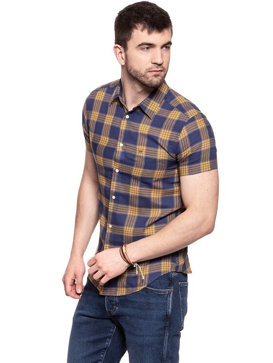 Wrangler Wrangler Camicia SS 1PKT SHIRT Giallo Slim Fit