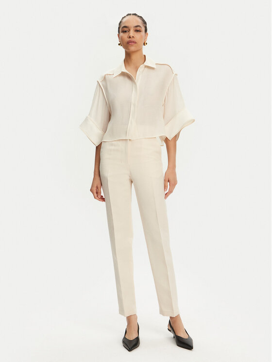 JACQUEMUS JACQUEMUS Hlače iz tkanine Le Pantalon Norma 25E251PA1381709 130 Bež Regular Fit