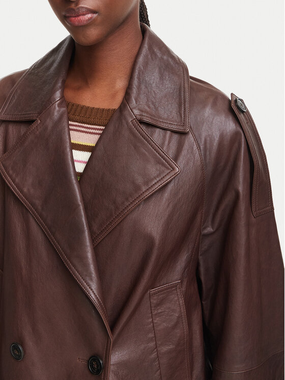 Weekend Max Mara Weekend Max Mara Шкіряна куртка Felino 2625446051 Темно-коричневий Regular Fit