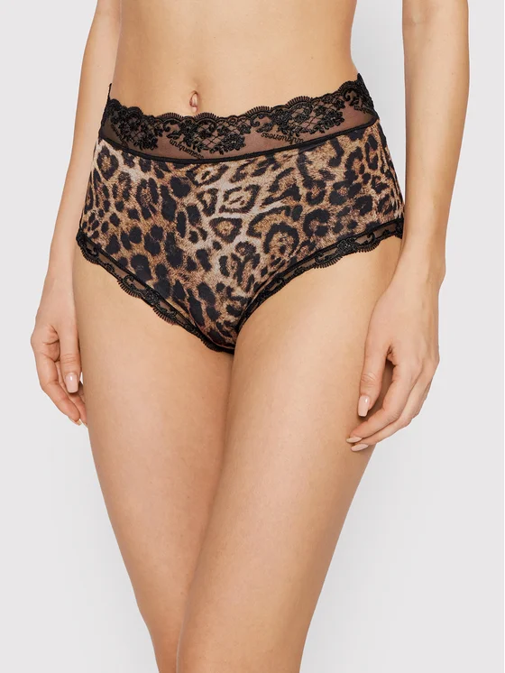 Pinko Brazilian Damenslip mit hoher Taille Mandorlo PE22 UNQS 1Q10C0 A01I Bunt