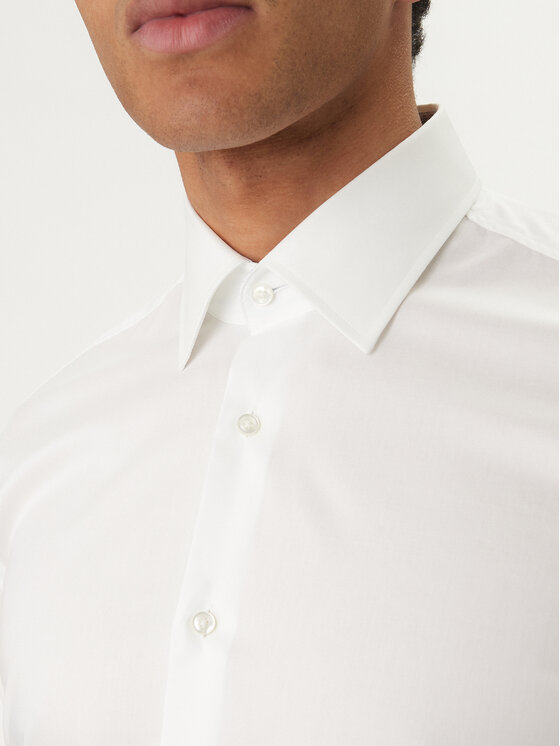 BOSS BOSS Srajca H-Hank 50560704 Bela Slim Fit