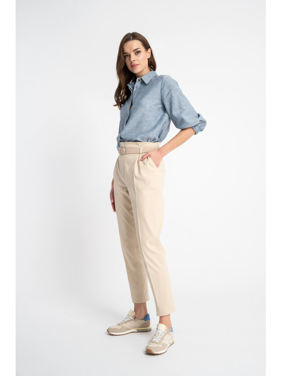 CLICK CLICK Παντελόνι υφασμάτινο 30-412 Εκρού Feminine Fit