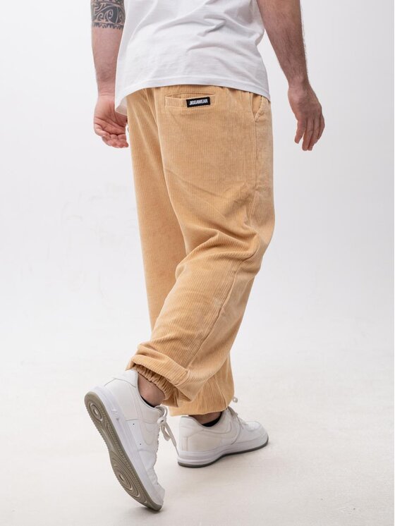 Jigga Wear Jigga Wear Spodnie materiałowe Sztruksowe Cord copy XL Brązowy Loose Fit