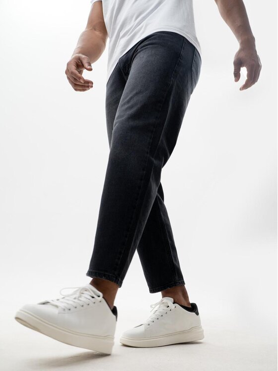 Jigga Wear Jigga Wear Jeansy Spodnie Jeansowe Carrot Męskie Czarne Jigga Wear Crown XL Czarny Carrot Fit