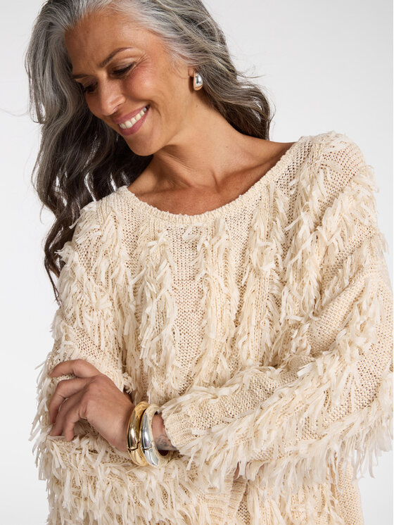 Elena Mirò Elena Mirò Maglione M548E001929N011 Bianco Boxy Fit