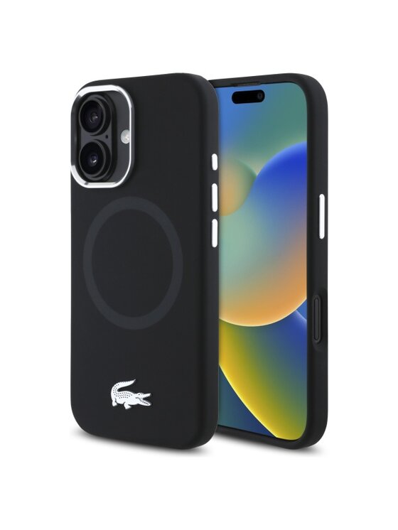 Etui na telefon Lacoste, Czarne, Silicone Croco Logo