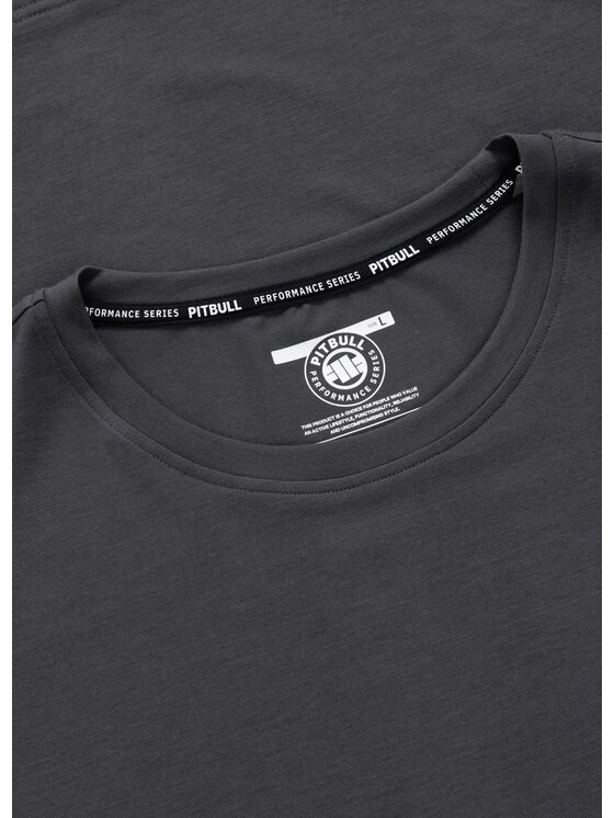 PITBULL PITBULL Koszulka techniczna Casual Sport SMALL LOGO Szary Regular Fit