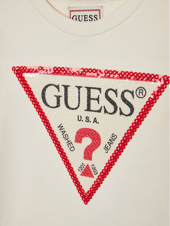Guess Guess Felpa K4YQ10 KA6R4 Écru Regular Fit