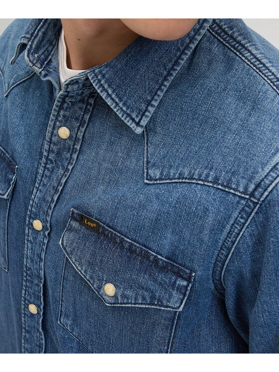 Lee Lee Koszula jeansowa 112376547 Niebieski Regular Fit
