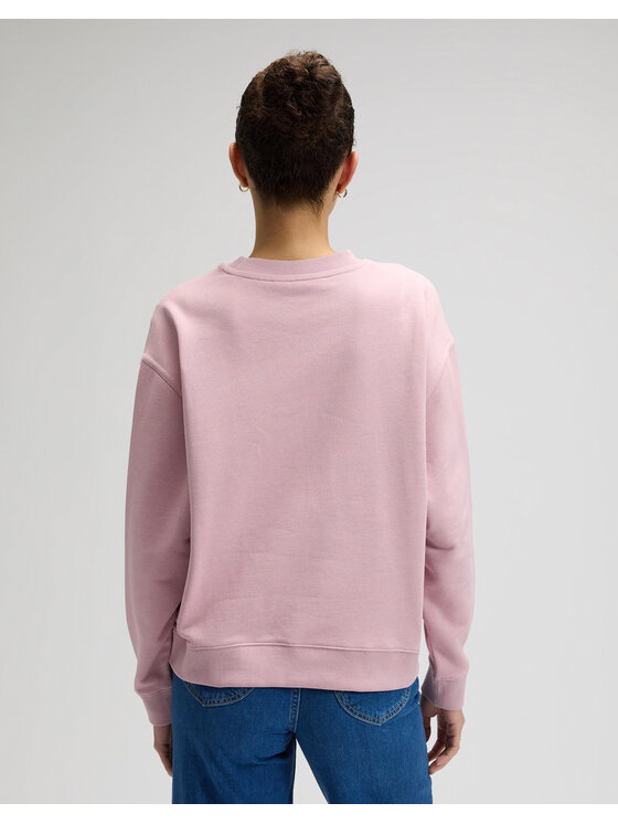 Lee Lee Bluza LOGO CREW SWS Różowy Regular Fit