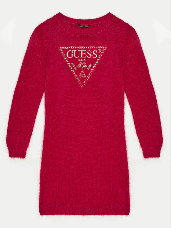 Guess Pletena Obleka J4BK11 Z3K20 Rdeča Regular Fit