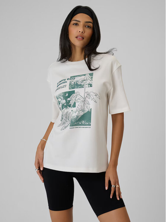 4F 4F T-Shirt CAMP Biały Loose Fit