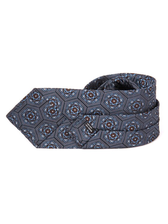 ELSNER ELSNER Krawat JEDWAB ŻAKARD A0903 Granatowy