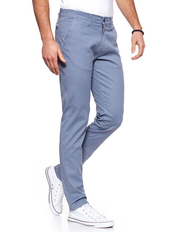 Wrangler Wrangler Chinosy CHINO Niebieski Slim Fit