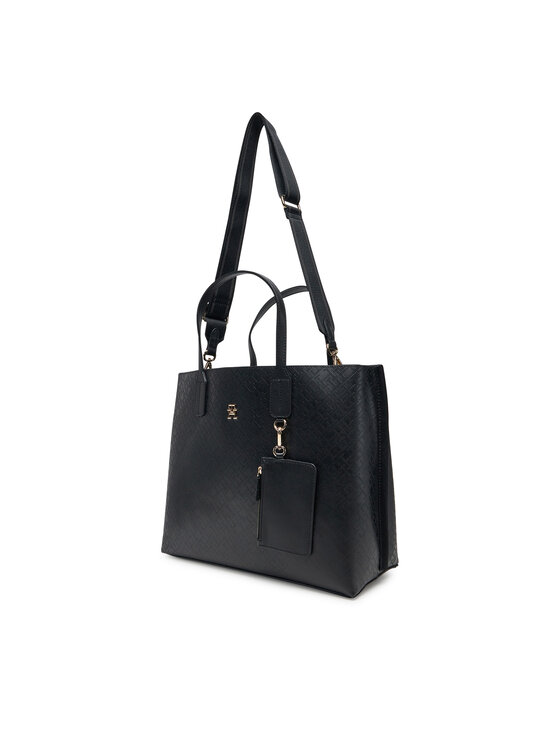 Tommy Hilfiger Tommy Hilfiger Torebka Th Distinct Satchel Mono AW0AW17174 Czarny