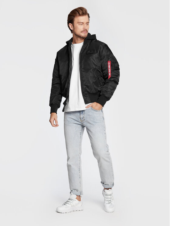 Alpha Industries Alpha Industries Μπόμπερ μπουφάν Back Print 128113 Μαύρο Regular Fit