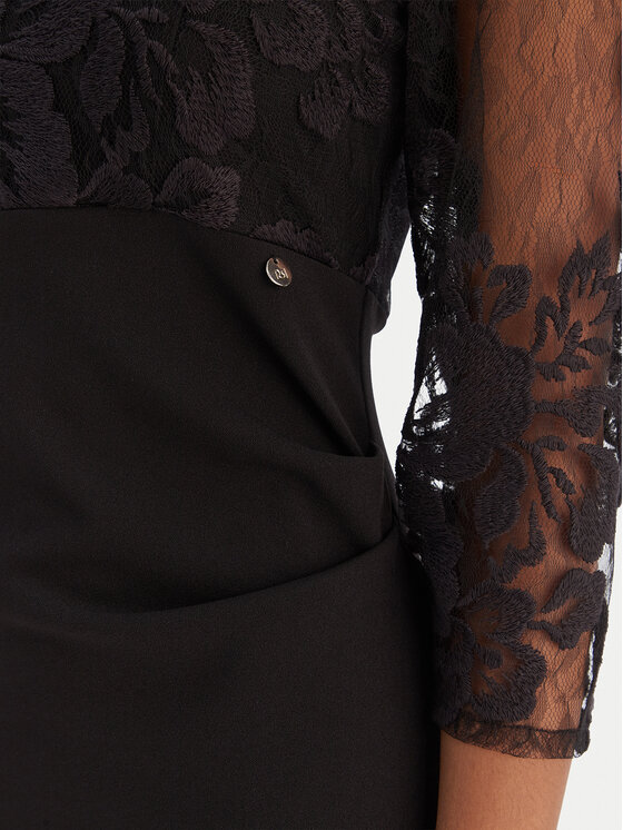 Rinascimento Rinascimento Večernja haljina CFC0126453003 Crna Slim Fit