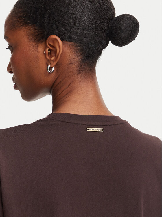 MICHAEL Michael Kors MICHAEL Michael Kors Тишърт MF6528D97J Тъмнокафяв Regular Fit