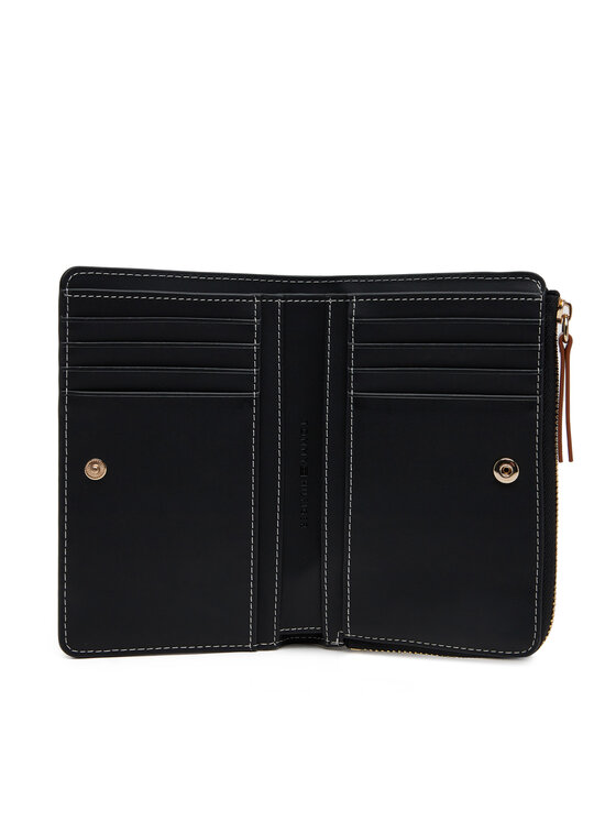 Tommy Hilfiger Tommy Hilfiger Veliki ženski novčanik Th Monoplay Leather Med 7 Wallet AW0AW17417 Crna