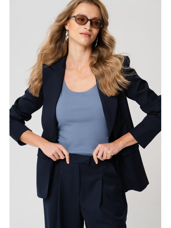blue shadow blue shadow Spodnie materiałowe Frida Granatowy Regular Fit
