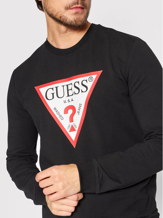 Guess Guess Majica dugih rukava M2YQ37 K6ZS1 Crna Regular Fit