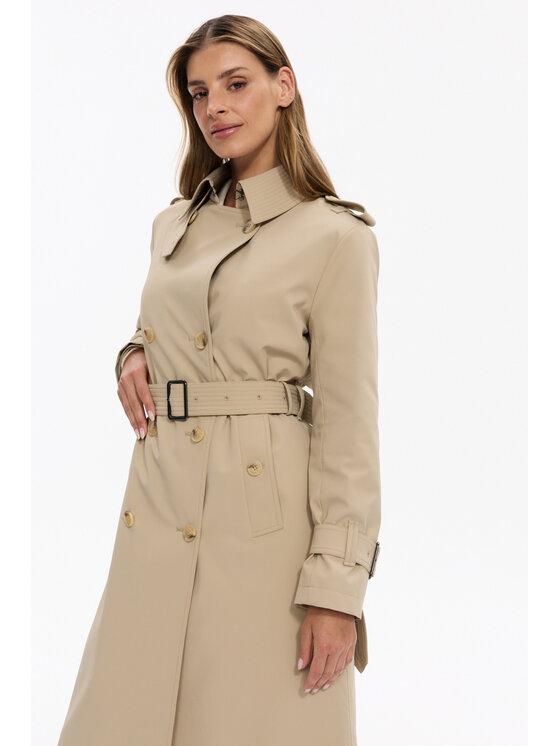 Deni Cler Milano Deni Cler Milano Płaszcz przejściowy T-DC-8071-F5-40-12-1 Beżowy Regular Fit