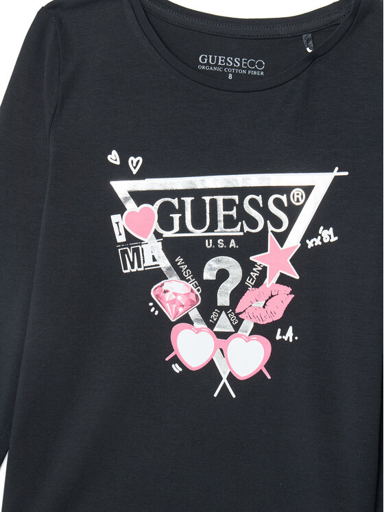 Guess Guess Majica J5YI01 K6YW4 Crna Regular Fit