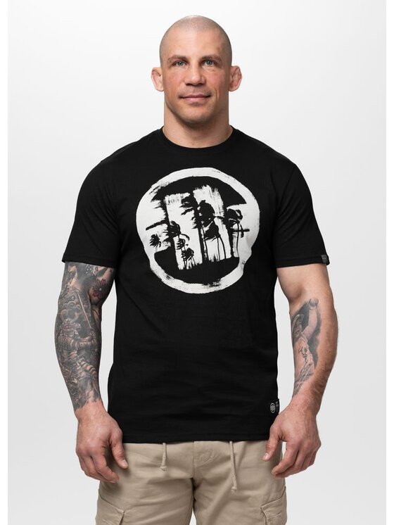 PITBULL PITBULL T-Shirt LOGO PALMS Czarny Regular Fit