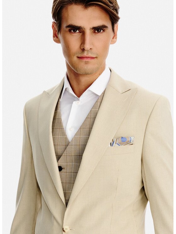 Pako Lorente Pako Lorente Marynarka P26SF-3G-037 Beżowy Slim Fit