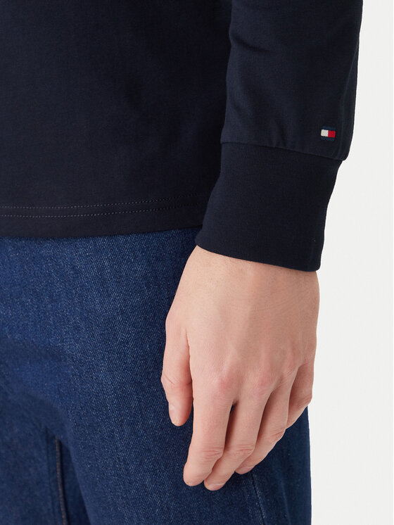 Tommy Hilfiger Tommy Hilfiger S dlhými rukávmi Brand Love Ls Tee MW0MW41454 Tmavomodrá Slim Fit