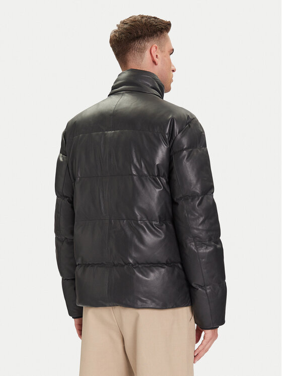 JOOP! JOOP! Bőrkabát 17 Loman 80000852 Fekete Regular Fit