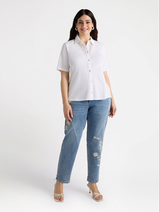 Fiorella Rubino Fiorella Rubino T-shirt G113L008403N011 Bianco Regular Fit