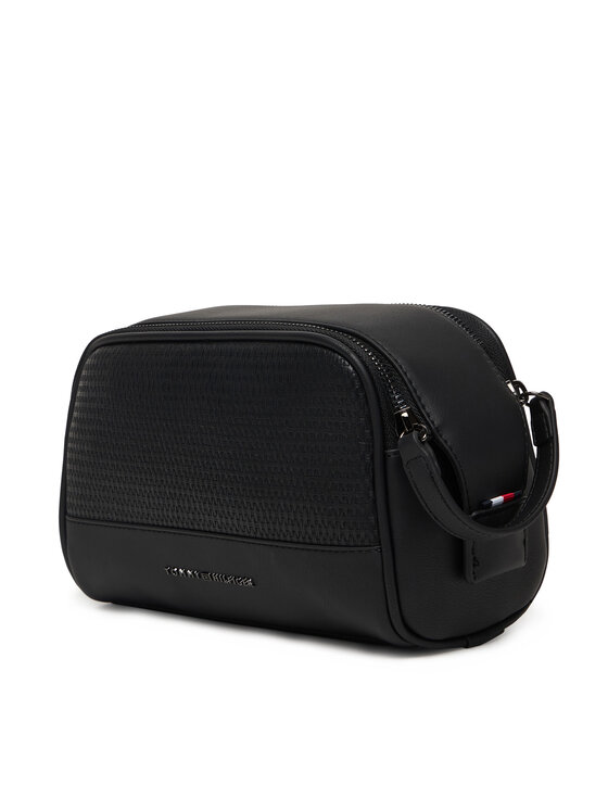 Tommy Hilfiger Tommy Hilfiger Smink táska Metal Logo Woven Washbag AM0AM14098 Fekete