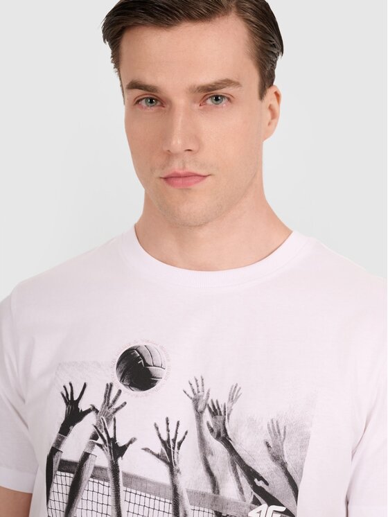 4F 4F Maglietta da nuoto 4FRAW25TTSHM3319-10S Bianco Regular Fit