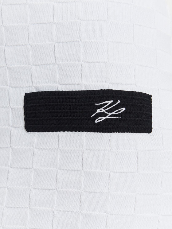 KARL LAGERFELD KARL LAGERFELD Sukienka dzianinowa A3W13036 Écru Slim Fit