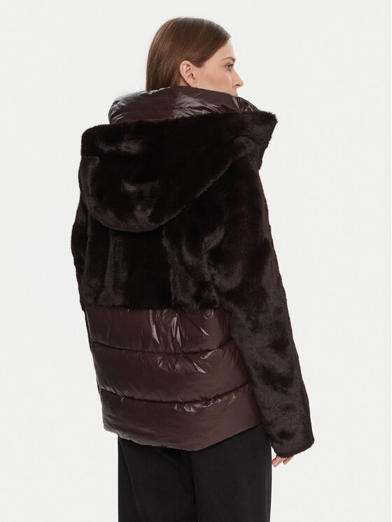 Blauer Blauer Кожено палто 25WBLDC02178 Кафяв Regular Fit