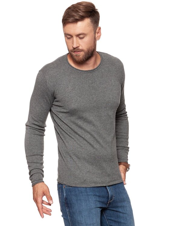 Wrangler Wrangler Felpa ROLL EDGE CREW Grigio Regular Fit