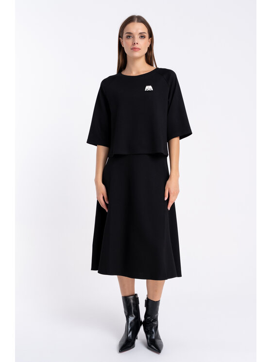 CLICK CLICK Sukňa 50-727 Čierna Flare Fit