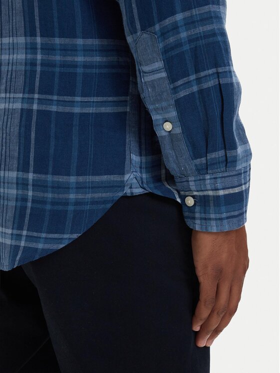 Tommy Hilfiger Tommy Hilfiger Srajca Madras Check MW0MW42399 Modra Regular Fit