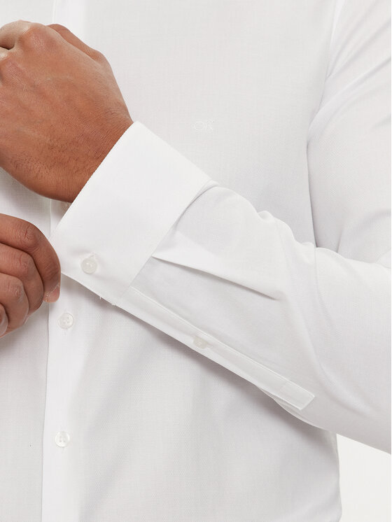 Calvin Klein Calvin Klein Camicia Tonal Structure K10K112592 Bianco Slim Fit