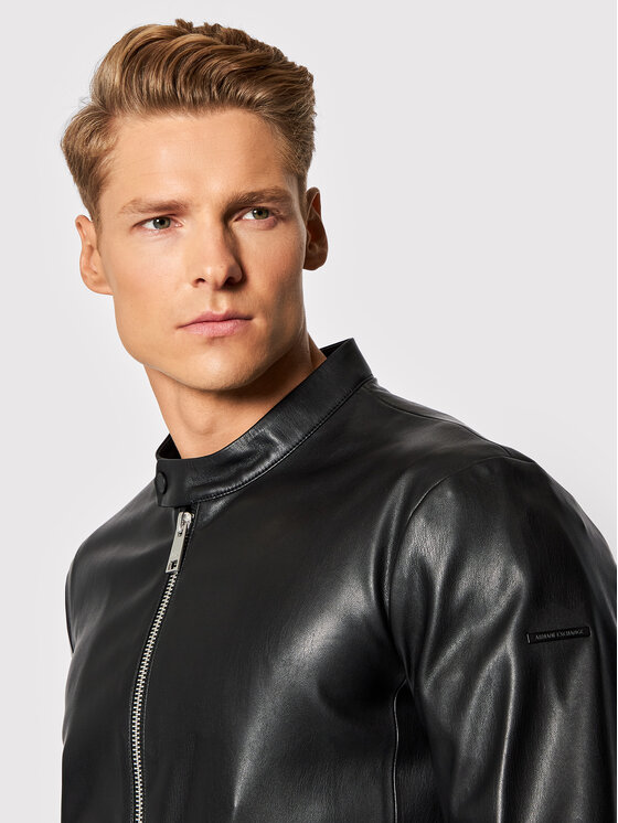 Armani Exchange Armani Exchange Kurtka z imitacji skóry 8NZB08 ZNAAZ 1200 Czarny Regular Fit