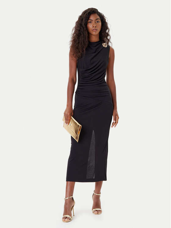 Rinascimento Rinascimento Koktel haljina CFC0125010003 Crna Slim Fit
