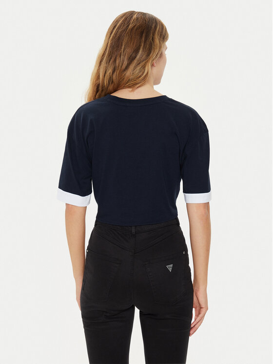 Guess Guess Tričko V4GI00 I3Z14 Tmavomodrá Boxy Fit