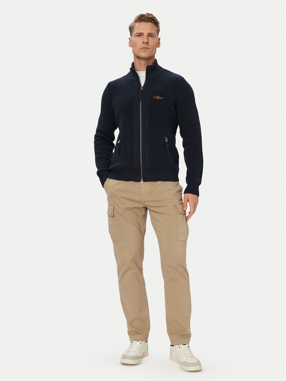 Aeronautica Militare Aeronautica Militare Kardigan 262MA1664UL00409 Tumesinine Regular Fit