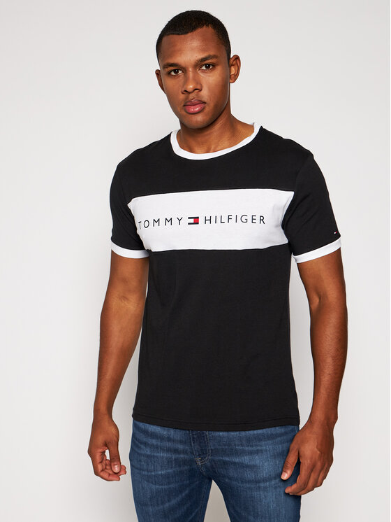 Tommy Hilfiger T shirt Cn Ss Tee Logo Flag UM0UM01170 Noir Regular Fit Modivo