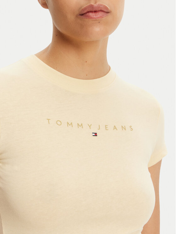 Tommy Jeans Tommy Jeans Póló Tonal Linear DW0DW20315 Sárga Slim Fit