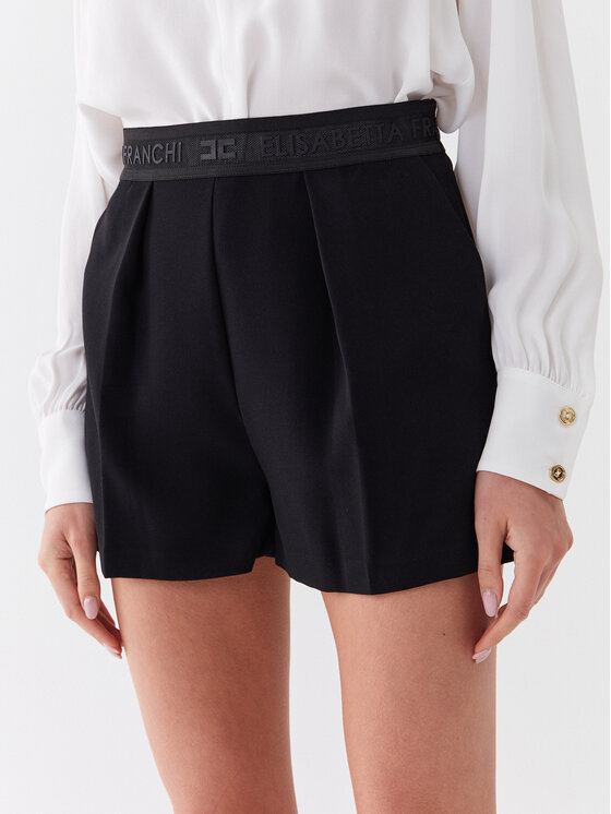 Elisabetta Franchi Szorty materiałowe SH-014-32E2-V200 Czarny Regular Fit